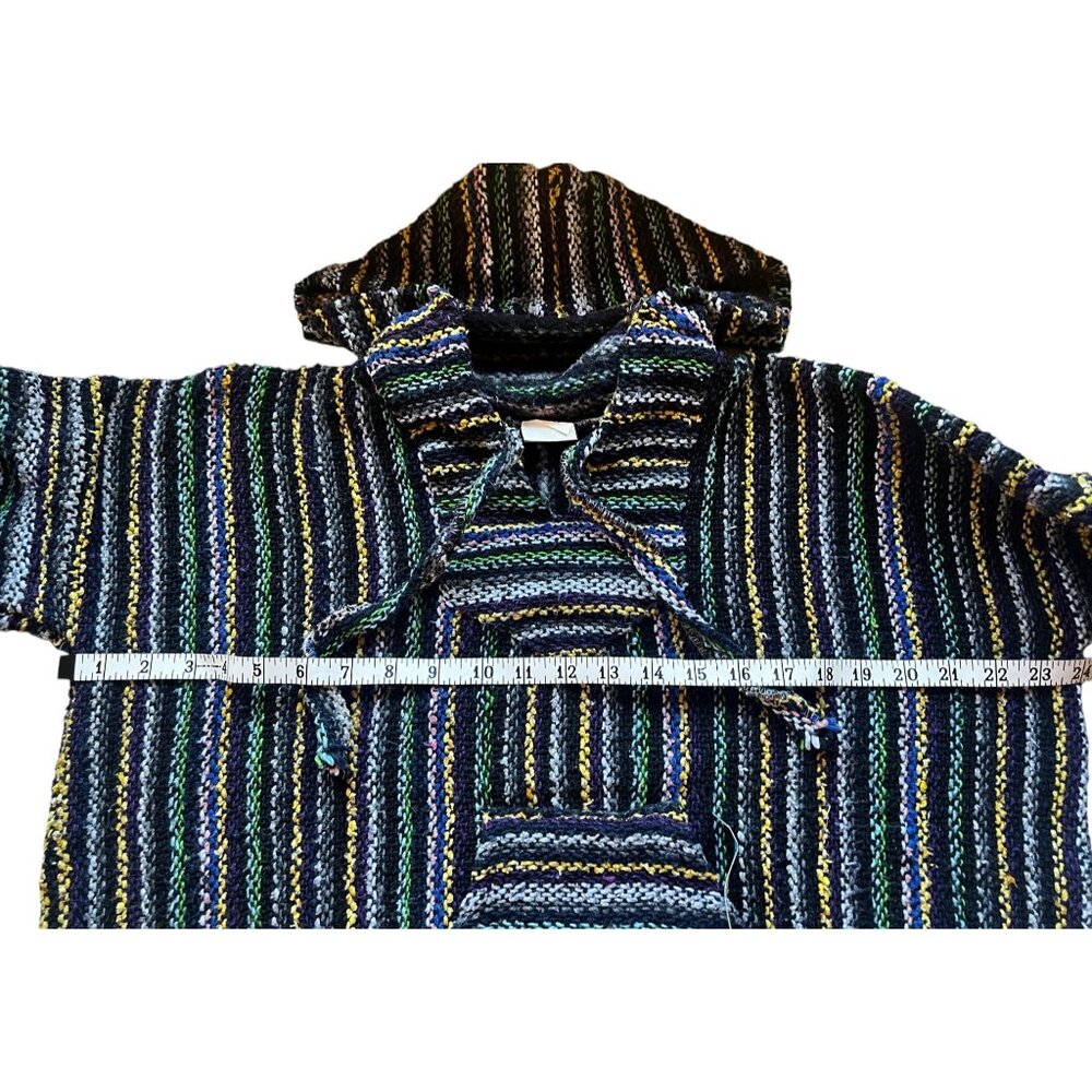 Vel Mex Hoodie Textured Black Multicolor Pull Over - Picture 4 of 15